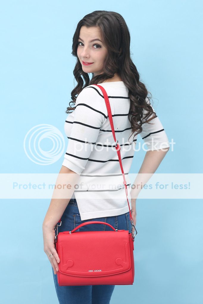 Red Leather Cross Body Bag 3 in 1 Women Teen Girl Shoulder